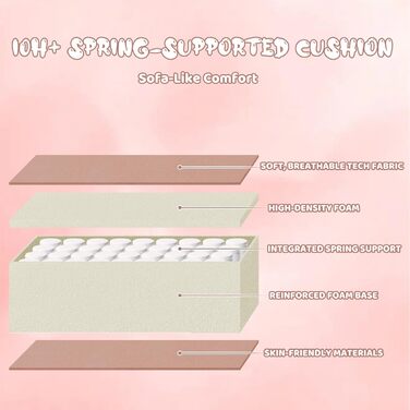 Геймерське крісло з підставкою для ніг, ергономічний дизайн з підголівником та поперековою опорою - офісне крісло з високоякісної технічної тканини та вантажопідйомністю 130 кг для кіберспорту/домашнього офісу/ігор, рожеве