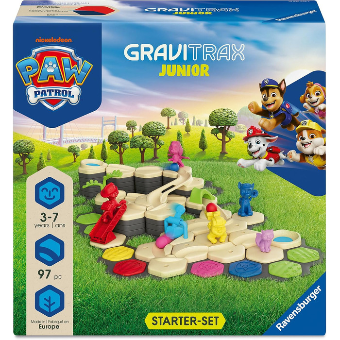 Стартовий набір Ravensburger GraviTrax Junior PAW Patrol (Щенячий патруль) 12020006 Магнітна кульова доріжка та конструктор для дітей від 3 років, подарунок для хлопчиків та дівчаток