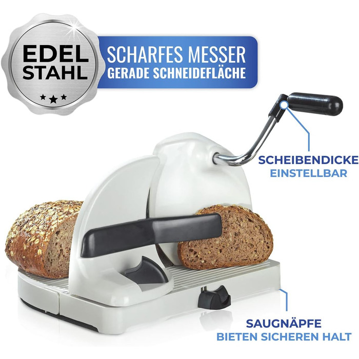 Хліборізка Maximex, товщина скибочок з можливістю вибору ступеня, пряма ріжуча поверхня, стійка, ніж з нержавіючої сталі, 31 x 20 x 29 см