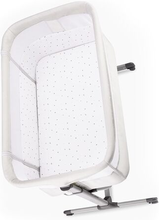 Багатофункціональне приліжкове та дитяче ліжко Momi REVO, 6-рівневе регулювання висоти від 72 до 82 см, з колесами, включаючи матрац, кріпильні ремені, сітку від комах та ручку з іграшками