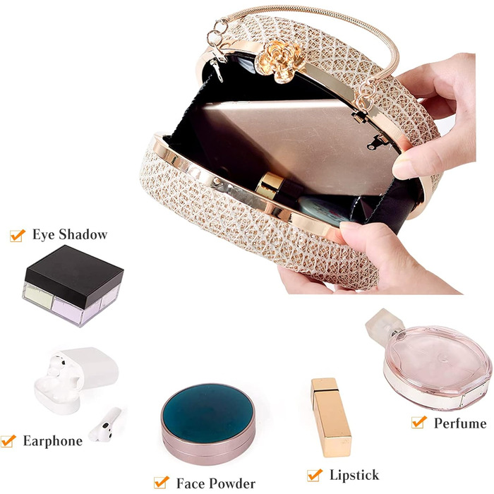 Сріблясте клатч-портмоне для вечірки елегантна сумочка з від'ємним ланцюжком, ідеальна для весілля, балу, танців та урочистих подій