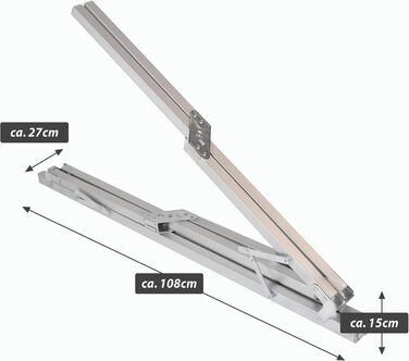 Торговий кемпінговий стіл Nexos з сумкою для перенесення, алюмінієвий, сірий, садовий стіл, стіл для вечірок, фуршетний стіл, складаний, 108x772 см