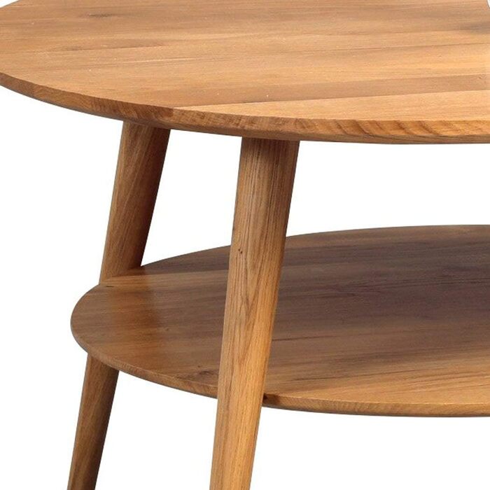 Колекція M2 247222 Журнальний столик Stella, круглий, масив дикого дуба, оброблений олією, діаметр 80 см, висота 45 см. Сучасний стиль життя / Північний стиль життя / Скандинавський стиль / Ретро