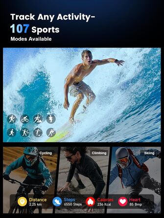 Смарт-годинник для чоловіків, військовий смарт-годинник 2026 року, спортивний годинник, фітнес-годинник 1,39 дюйма для Android та iOS, водонепроникний фітнес-трекер з функцією телефону/серцевий ритм/AI/ChatGPT/понад 100 спортивних режимів, класичний