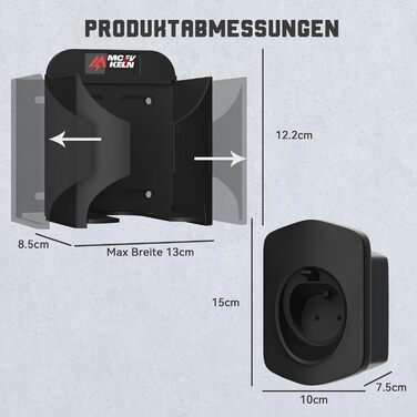 Настінне кріплення MCEVKELN типу 2 Кронштейн EV Charger Тримач EV Charging Box, зарядний кабель Настінний тримач Wallbox Тримач кабелю Органайзер Кронштейн Wallbox Зарядна станція Аксесуари для різних розмірів, макс. 13*8,5 см