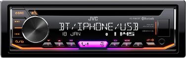 Автомобільна радіостанція JVC KD-T702BT CD з Bluetooth гучного зв'язку (високопродуктивний тюнер, звуковий процесор, USB, Android і Spotify Control, 4x50 Вт, червоний/чорний) (USB/BT/багатобарвний, одинарний)