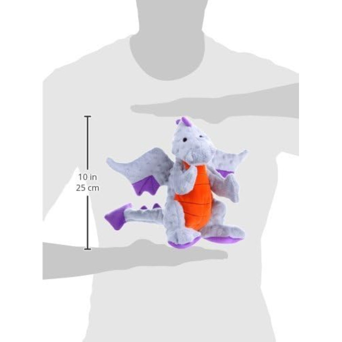 Собачий іграшковий дракон goDog із захистом від жування, плюшевий, міцний, великий, сірий