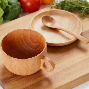 Дерев&39яні чайні чашки - 290 мл - Ручна робота дерев&39яна чашка з ложкою - Набір чайних чашок для гольфу, зими, подвір&39я, вулиці, саду, парку, будинку, пікніка, кемпінгу, вечірки, віскі