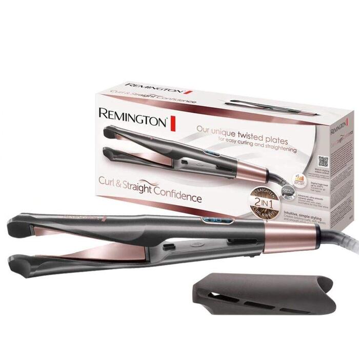 Мультистайлер 2в1 Remington Confidence для завивки та випрямлення волосся, 150-230 C, сірий, 28.7 x 3.8 см