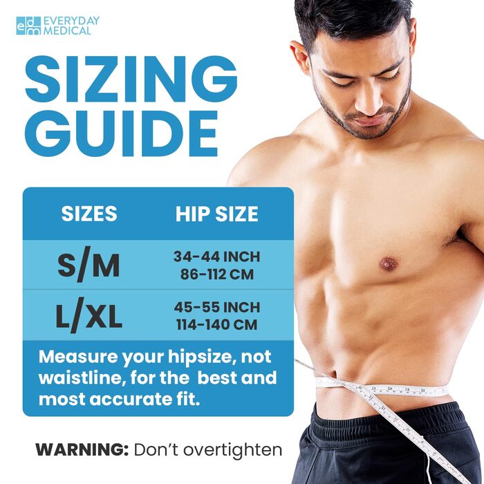 Грижовий пояс EVERYDAY MEDICAL для чоловіків - пахова грижова підтримка для чоловіків - чорний, розмір L/XLarge Schwarz L/XL ()