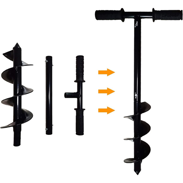 Набір ручного бура Garten, Ø 100 мм бури для землі, стовпів, спіральний бури для швидкої посадки, бури для огорож та інструмент для висадки дерев 100 мм