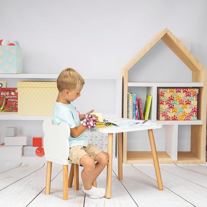 Маленький дерев&39яний стільчик для дітей, дитячий стілець/табурет/стілець, 52 x 25 x 25 см та висота сидіння 27 см, для дітей віком 3, 4, 5, 6, 7 років, натуральні дитячі меблі
