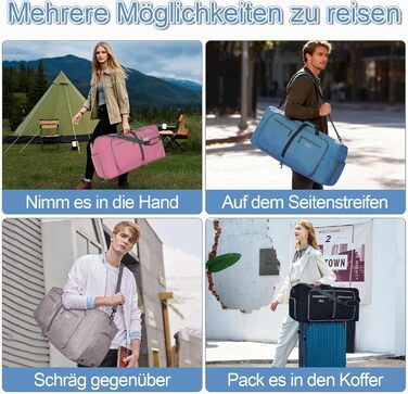 Складана дорожня сумка об&39ємом 85 л для жінок та чоловіків, ручна поклажа, велика дорожня сумка з відділенням для взуття та кількома кишенями, спортивна сумка для подорожей, спорту та відпусток (чорна)