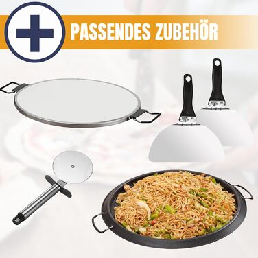 Піч для піци Sommertal PizzaProfi XXL з кам'яною плитою 39 см піч для піци електрична, швидка 3-хвилинна піца, до 380C набір із 5 предметів із вставкою для сковороди, 2 шт. шкірка для піци, різак, піца Stone PizzaProfi XXL 39 см