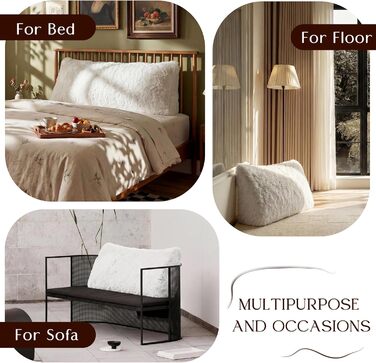 Клиноподібна подушка для спини з м&39якого плюшу Зручна опорна подушка для читання та відпочинку на ліжку, дивані чи кушетці Велика подушка для книги для підтримки спини, біла, 60 см