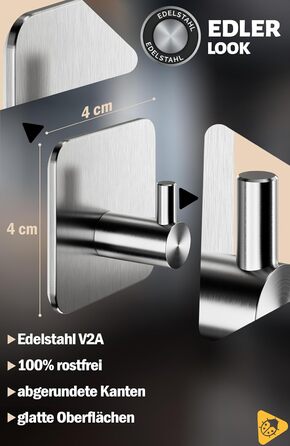 Рушникосушка Menz без свердління, 6 шт. - гачки для рушників для ванної з нержавіючої сталі, водонепроникні клейкі гачки, стильні