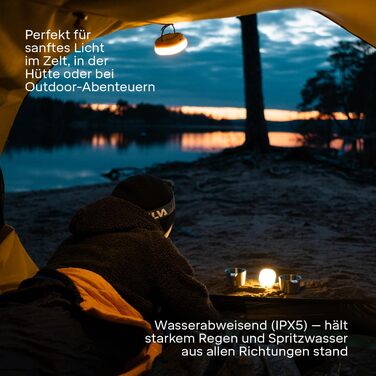 Акумуляторний світлодіодний ліхтар для кемпінгу Silva Glow - Акумуляторні кемпінгові та вуличні лампи та ліхтарі з USB-C - 350 люменів та 4 рівні яскравості - Біле та тепле кемпінгове світло - Час горіння 156 годин - Водонепроникний вуличний ліхтар жовтог