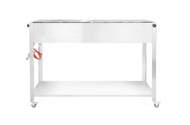 Газовий гриль HENDI Grill-Master Quattro з електронним підпалом, газовим шлангом та редуктором, для зовнішнього використання, 22 кВт, 1270x525x(В)840 мм, нержавіюча сталь 18/0, Large