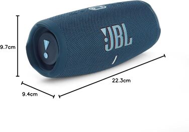 Колонка JBL Charge 5 бензиново-блакитного кольору - Водонепроникний портативний бумбокс з інтегрованим банком живлення - Один заря