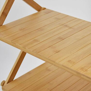 Портативна складна кемпінгова полиця з бамбуковою стільницею, вулична складна шафа для кемпінгу, кухні, телескопічна полиця з 4 рівнями, для грилю на свіжому повітрі, 4 яруси