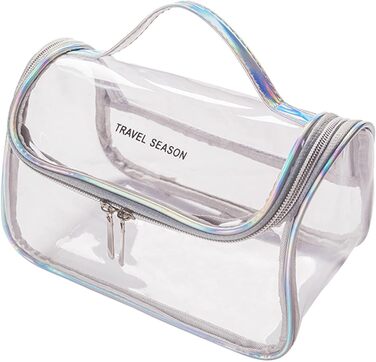 Жіноча косметичка, косметичка, туалетне приладдя, водонепроникна, портативна, подарунок для подорожей, сріблясто-сіра