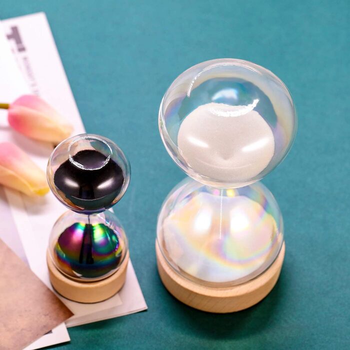 Пісочний годинник SuLiao для утену, поворотний на 720, старовинний білий пісочний годинник, вінтажний пісочний годинник 1 Hora Reloj de Arena, великий метал, пісочне скло, офіс, письмовий стіл, дім, весільне оформлення (вітражі, набір 30 хв і 5 хв)