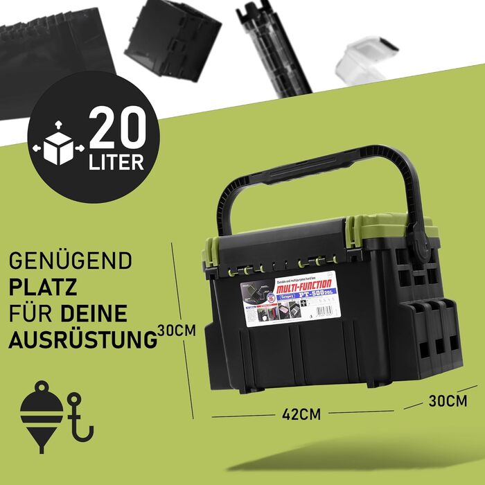 Рибальський чохол Competition XL, рибальський чохол, чохол для рибальських аксесуарів та спорядження (L (42,2 x 29,8 x 30 см))