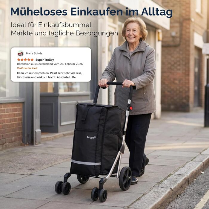 Сумка-візок для покупок Простора складана сумка-візок обємом 74 л Легкий 6-колісний візок з 5 кишенями міцний та водонепроникний Ідеальна складана сумка-візок для щоденного використання