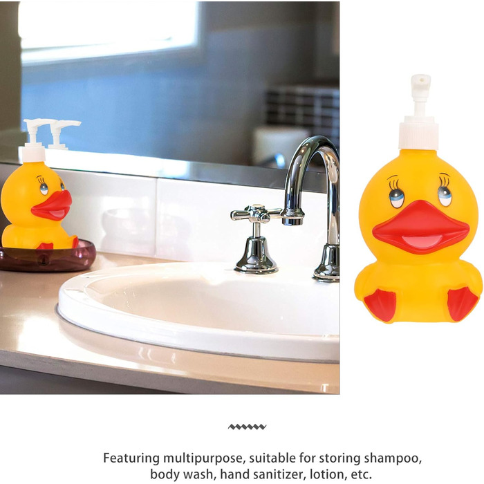 Мультфільм лосьйон насос пляшка порожня качка емульсія насос пляшка тварин шампунь гель для душу дозатор контейнер для дитини (жов