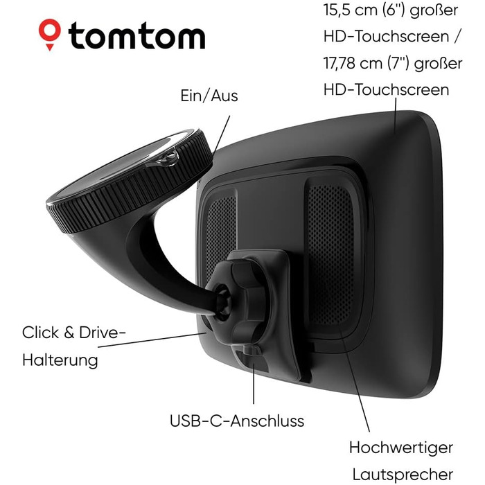 Навігаційна система TomTom Truck GO Expert Plus (7-дюймовий дисплей, ведення маршруту та точки інтересу для великих транспортних засобів, включаючи TomTom Traffic, карти світу, попередження про обмеження руху в режимі реального часу) 7-дюймовий одинарний 