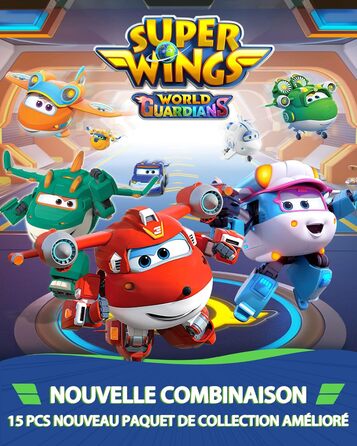 Іграшки-трансформери Super Wings 2', іграшки-літаки, міні-фігурки для дітей віком від 3 до 12 років, аксесуари для святкування дня народження для хлопчиків та дівчаток (15 упаковок)