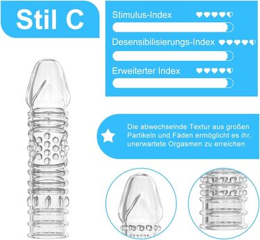 Набір з 4 силіконових насадок на пеніс QUEEN'S STORY