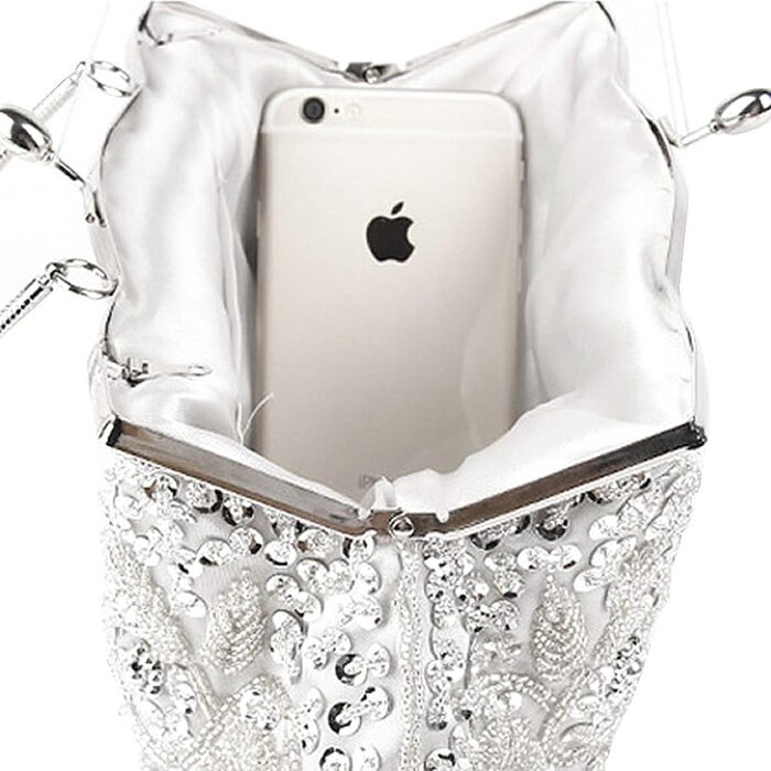 Жіноча клатч-сумочка з перлами ручної роботи, вечірня сумочка для вечірок та весіль (Чорна)