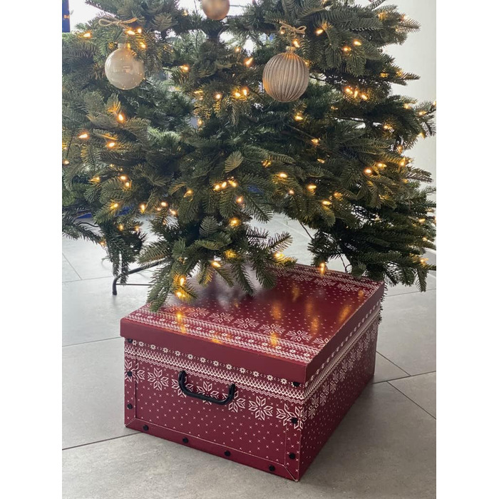 Різдвяна коробка з вкладишами приблизно для 40 різдвяних кульок червоні Kreher