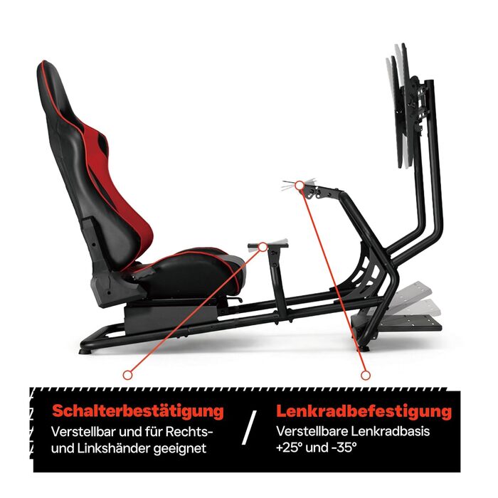 Симулятор кабіни гоночного сидіння - повністю регульований з кріпленням на екран