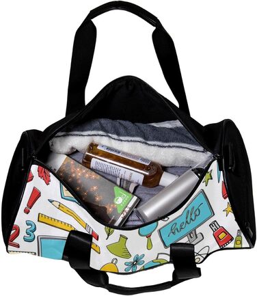 Спортивна сумка, дорожня сумка, сумка для шопінгу для жінок та чоловіків, з дизайном для початку навчального року, сумка-шопер з плечовим ременем