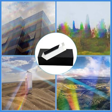 Оптичне скло з трикутною призмою, рефракторні трикутні призми, оптичне скло з трикутними призмами, спектрометр із фотографічною призмою K9, трикутна призма, кристалічна призма з трикутною призмою з подарунковою коробкою