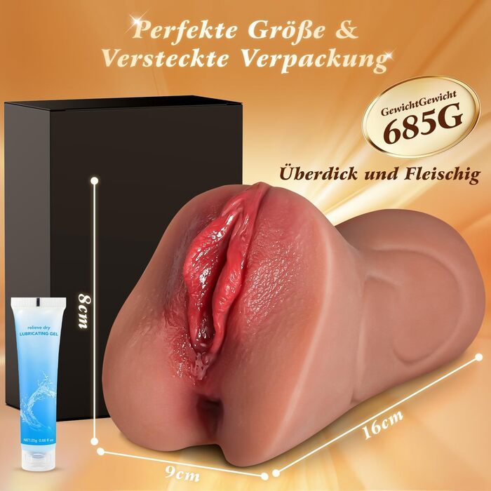 Мастурбатор DVG 2-в-1, з подвійним каналом, вагінальний і анальний, 5D текстура