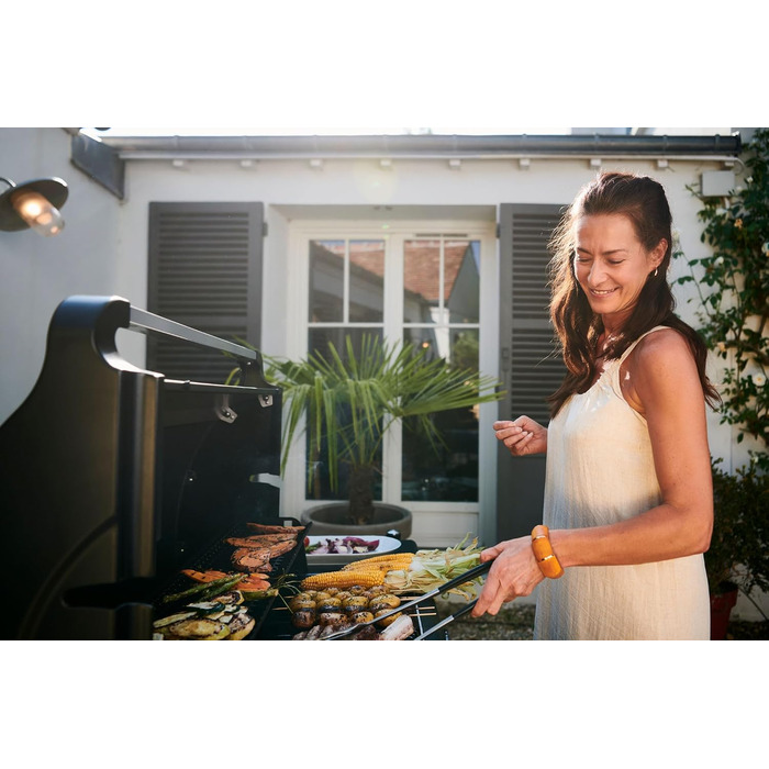 Газовий гриль Campingaz 4 Series Select L Grillset з додатковою решіткою, чохлом та набором аксесуарів, 4 сталеві пальники, термометр на кришці, система InstaClean, потужність 12 кВт