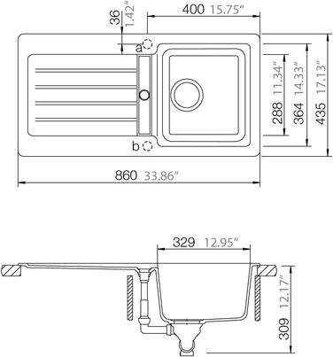 Кухонна мийка Schock 86 x 43,5 см Typos D-100S Nero - Гранітна мийка CRISTALITE від 45 см Ширина базової шафи