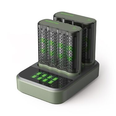 Док-станція GP ReCyko USB з 2 USB-зарядними пристроями GP M452, включаючи 8 батарей ReCyko AA 2600mAh, зарядний пристрій для батарей AA AAA зі світлодіодними індикаторами та док-станцію