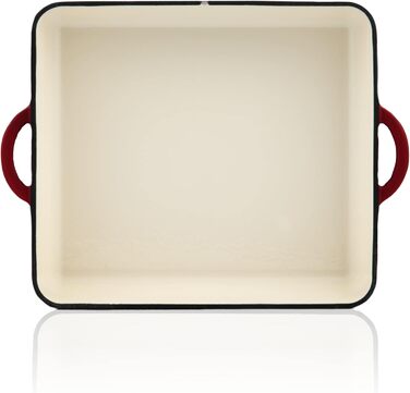 Чавунна жаровня Mahlzeit емальована 10,5 л Шорстка поверхня Темна вишня Жаровня 2в1 зі сковорідкою Жаровня з кришкою, безпечна для