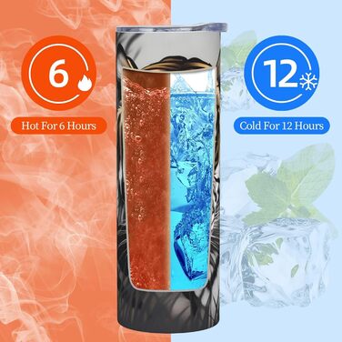 Кружка з прямою трубочкою, дизайн Тигр у спокої, з принтом, підходить для кемпінгу, офісу та дому, 590 мл