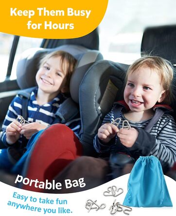 Набір головоломок із металевого дроту Coogam із 16 головоломок, головоломка Тест на інтелектуальні головоломки Гра Розбирання голо