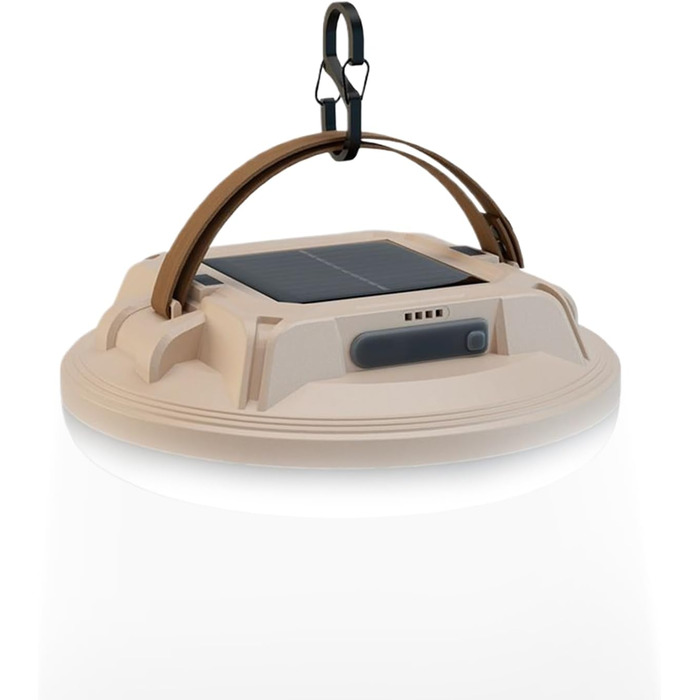 Сонячні ліхтарі для кемпінгу - 4 режими водонепроникні акумуляторні, кемпінговий ліхтар акумуляторний ліхтар, для походів у приміщенні та на вулиці, для нічної риболовлі, відключення електроенергії, бежевий