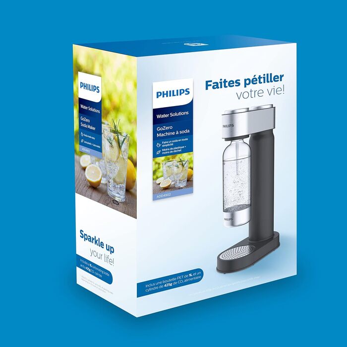 Пластик, 1 літр, чорний чорний, 4902BK/10 GoZero Soda Maker