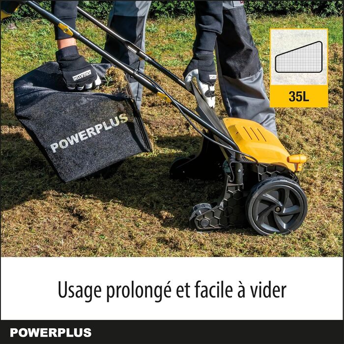 Електричний аератор газону POWXG75130, 1300 Вт, ширина захоплення 320 мм 2-в-1 вентилятор та аератор для вашого саду