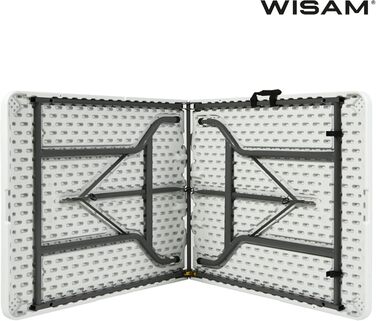 Пластиковий розкладний стіл Wisam, садовий стіл, обідній стіл, кемпінговий стіл, стіл-валіза, складаний 180 см, ідеально підходить для саду, балкону, кемпінгу