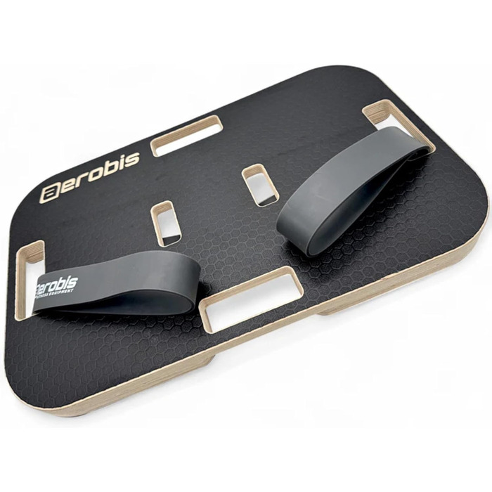 Базова дошка aerobis Дерев&39яна тренувальна платформа для силових тренувань Нековзка фітнес-дошка з гумовими ніжками Сумісність з еспандерами Power Band та Powrlink 570x350 мм Міцна та стійка