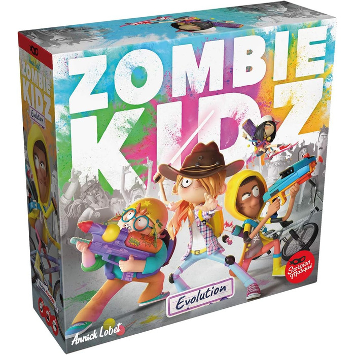 Маска скорпіона, Zombie Kidz Evolution, дитяча гра, настільна гра, 2-4 гравці, вік 7, 15 хвилин, німецька, різнокольорова, барвиста